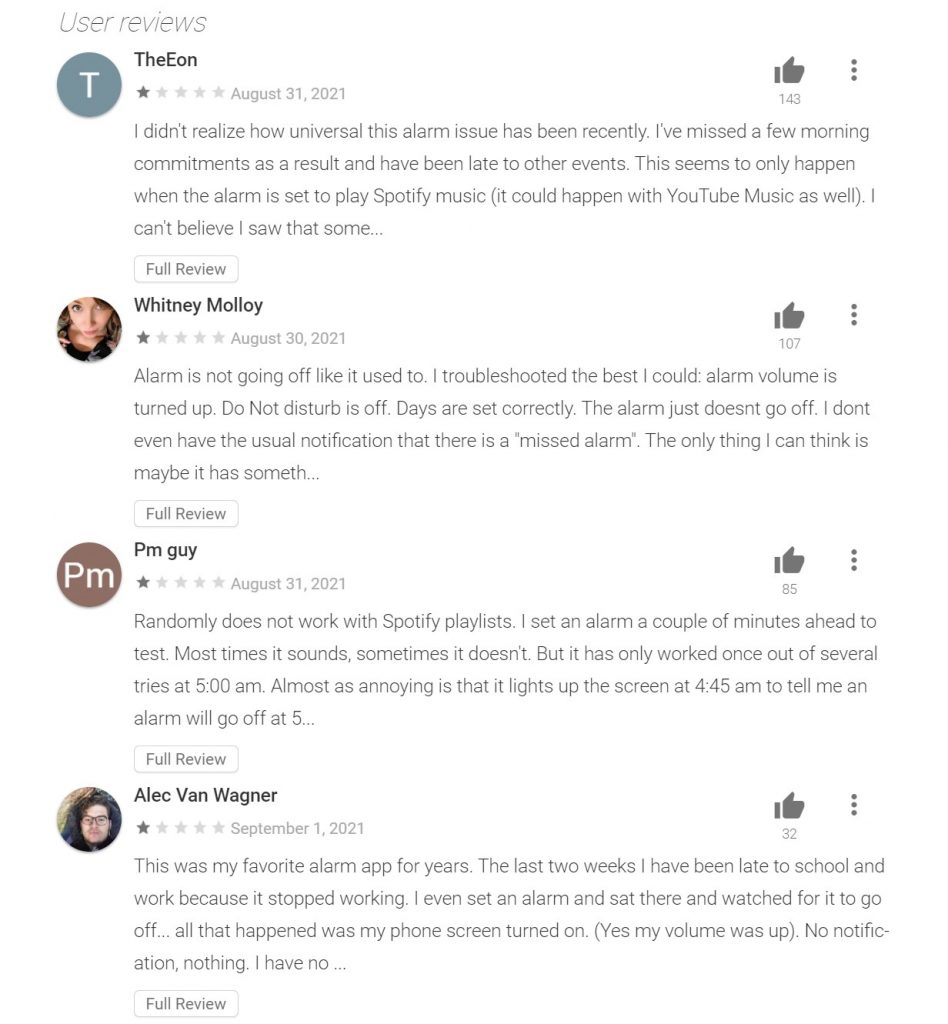 reviews on google play